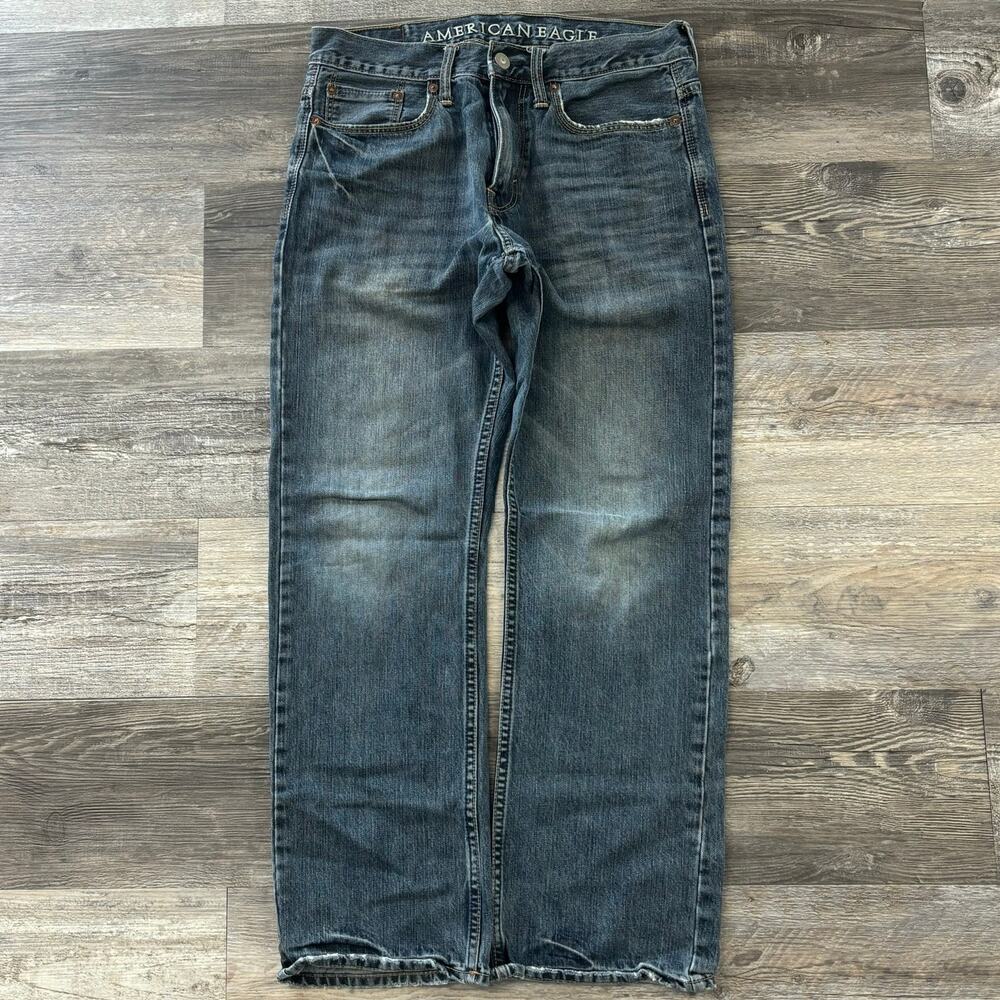 American Eagle Outfitters Mid Wash Blue Mens 31x29 Straight Leg Jeans Streetwear